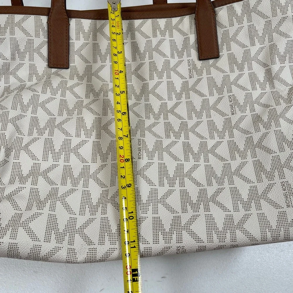 Michael Kors Jet Set Tote Bag Signature Monogram MK Logo Large Shoulder Bag